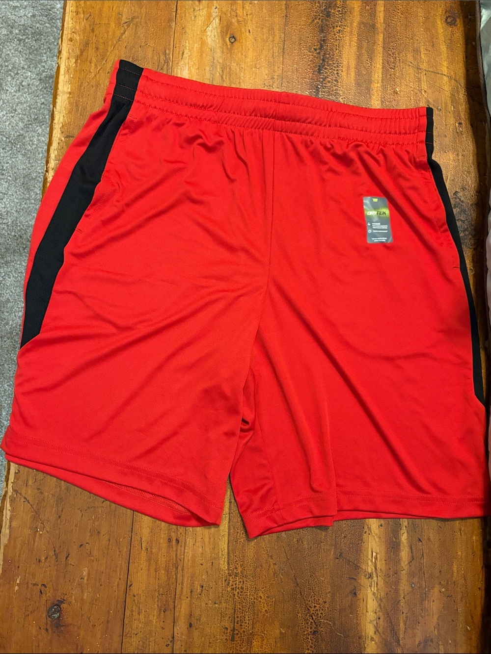 tek gear Red Athletic Shorts with Black Side Panels